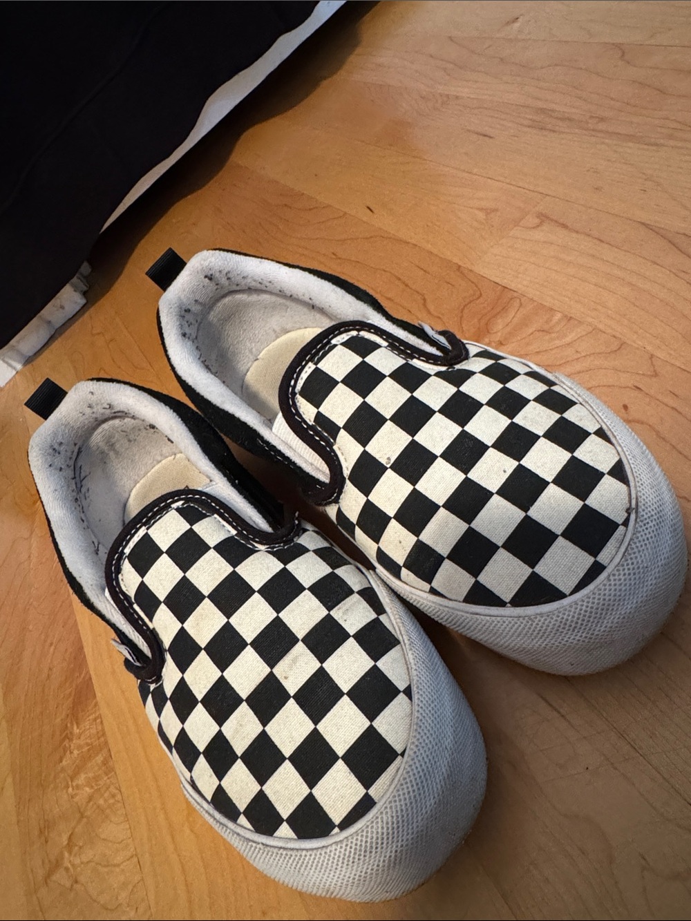 Vans Black and White Checker Slip-On Shoes